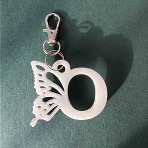 Elegant White Butterfly Keychain